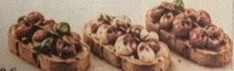 Bruschettas de la carte papier de Tocino