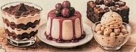 Desserts illustrés sur la carte papier de Tocino